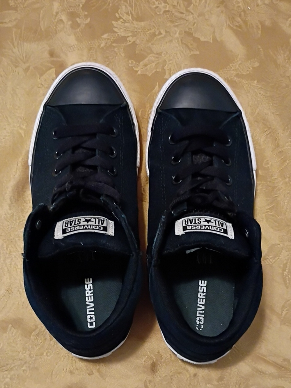CONVERSE Black High-Top Sneakers with White Sole Women's 8.0 Men's 6.0 - Picture 4 of 9